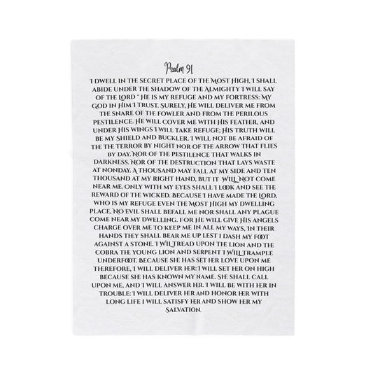 Psalm 91 Velveteen Plush Blanket — Inspirational Scripture Throw for Comfort & Faith