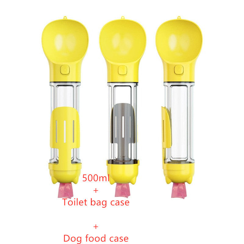Travel 3 In 1 Dog Water Bottle Feeder Bowl Garbage Bag Storage Portable Pet Outdoor Travel 3 In 1 Dog Water Bottle