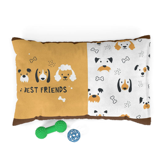 Best Friends Dog Pet Bed — Cozy Plush Rectangular Pillow for Small & Medium Dogs