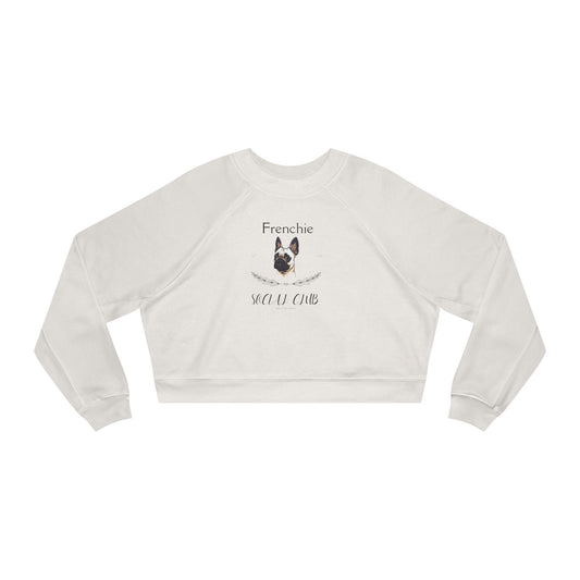 Frenchie Mom Cropped Pullover — 'Frenchie Mom' Graphic Women's Cropped Sweatshirt