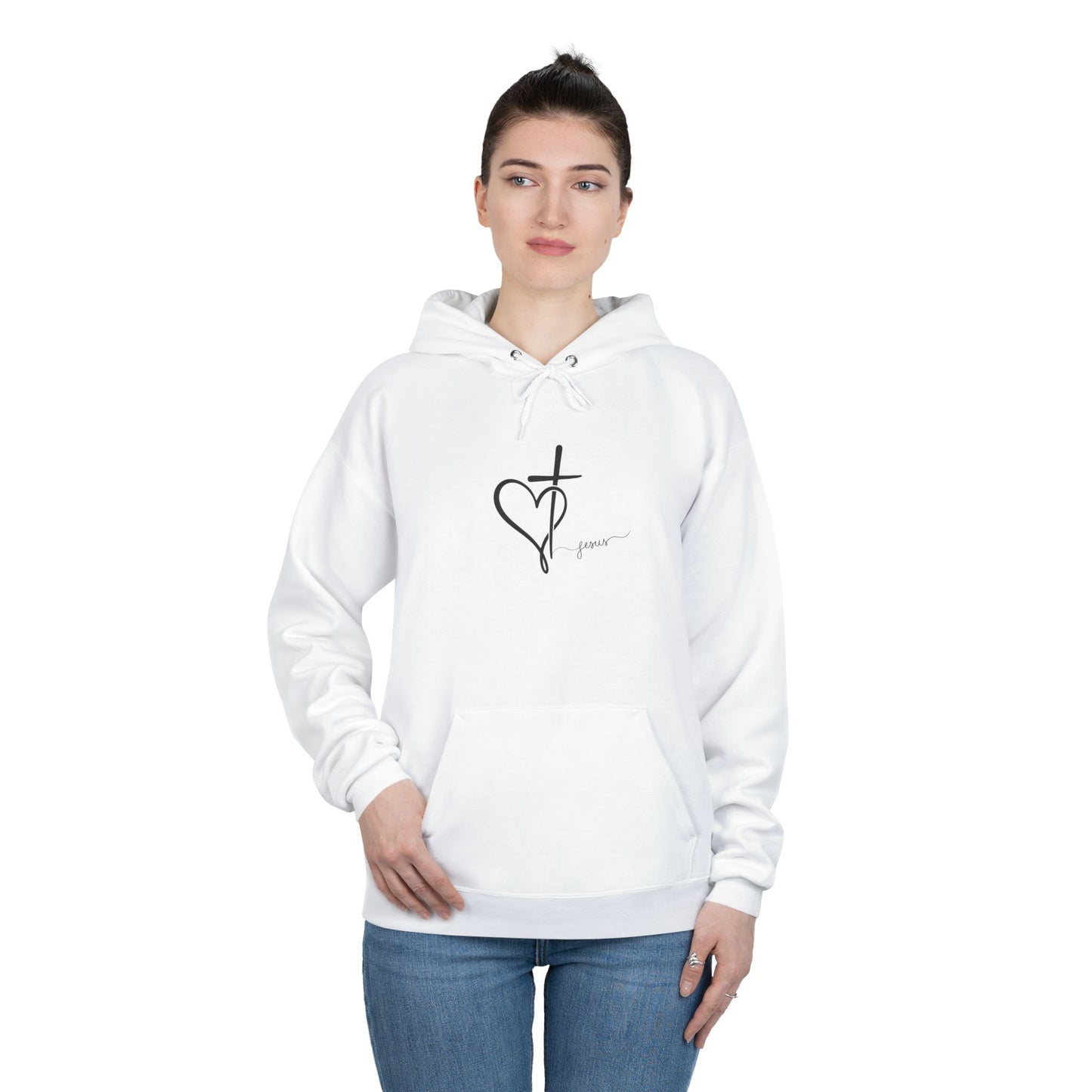 Jesus Heart Cross Hoodie — I speak the Name of Jesus