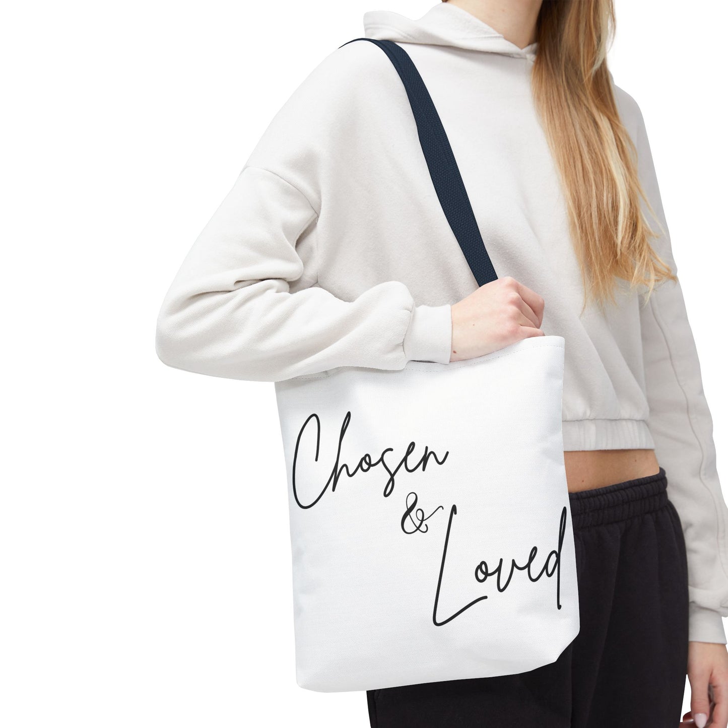 Chosen and Loved Tote Bag — Inspirational All-Over Print Tote