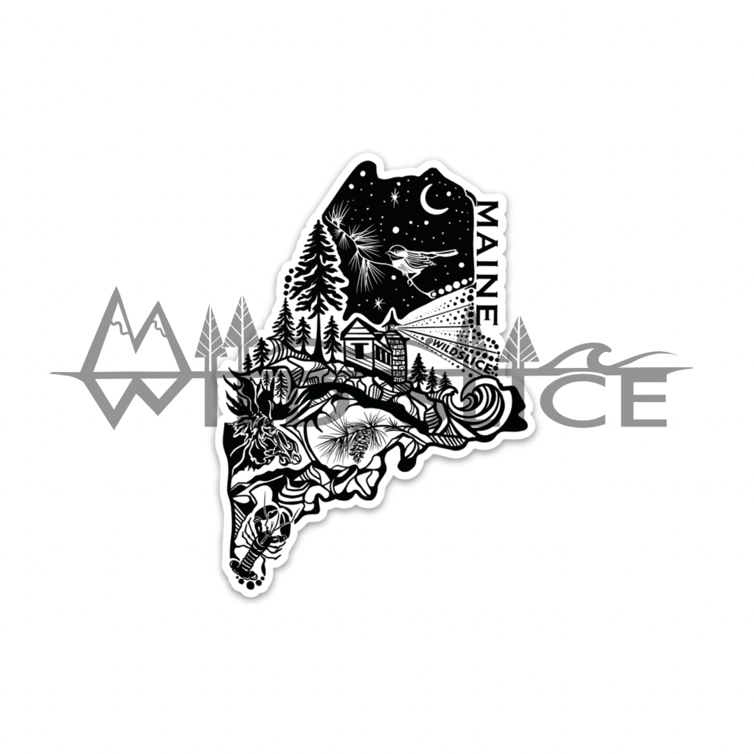 Maine State 4” sticker