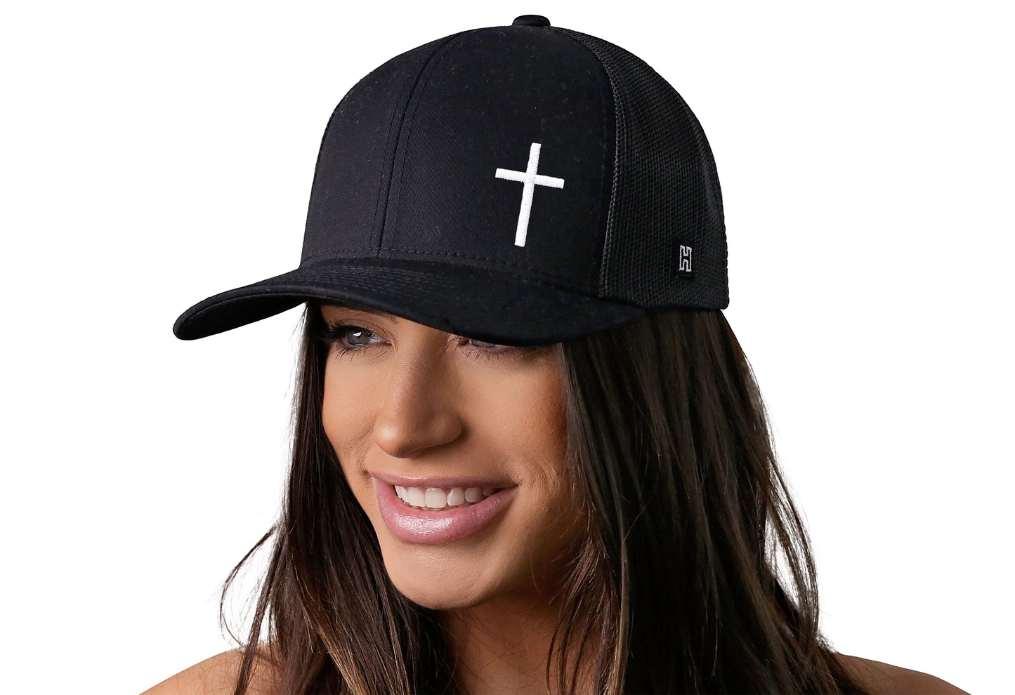 Cross Trucker Hat | Black Christian Snapback