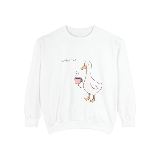 Goose Coffee Sweatshirt — "Coffee Time" Cozy Crewneck