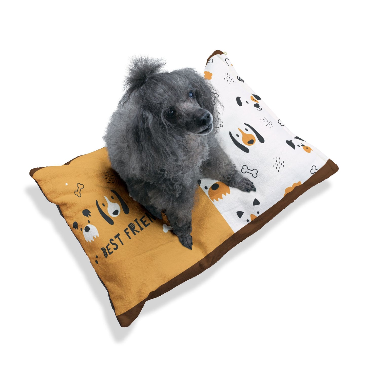 Best Friends Dog Pet Bed — Cozy Plush Rectangular Pillow for Small & Medium Dogs