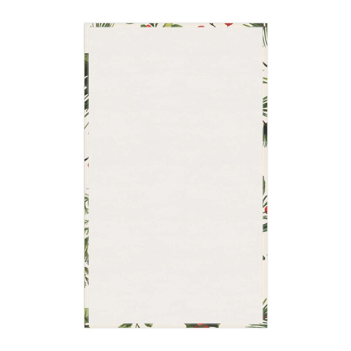 Holiday Pine & Berries Tea Towel — Festive Kitchen Dish Towel (Cotton/Poly)