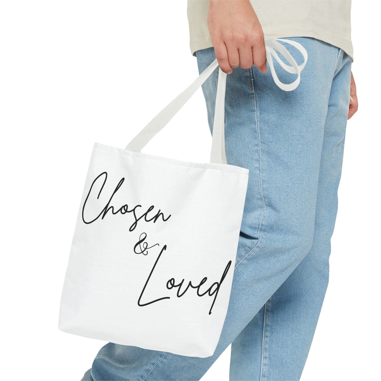 Chosen and Loved Tote Bag — Inspirational All-Over Print Tote