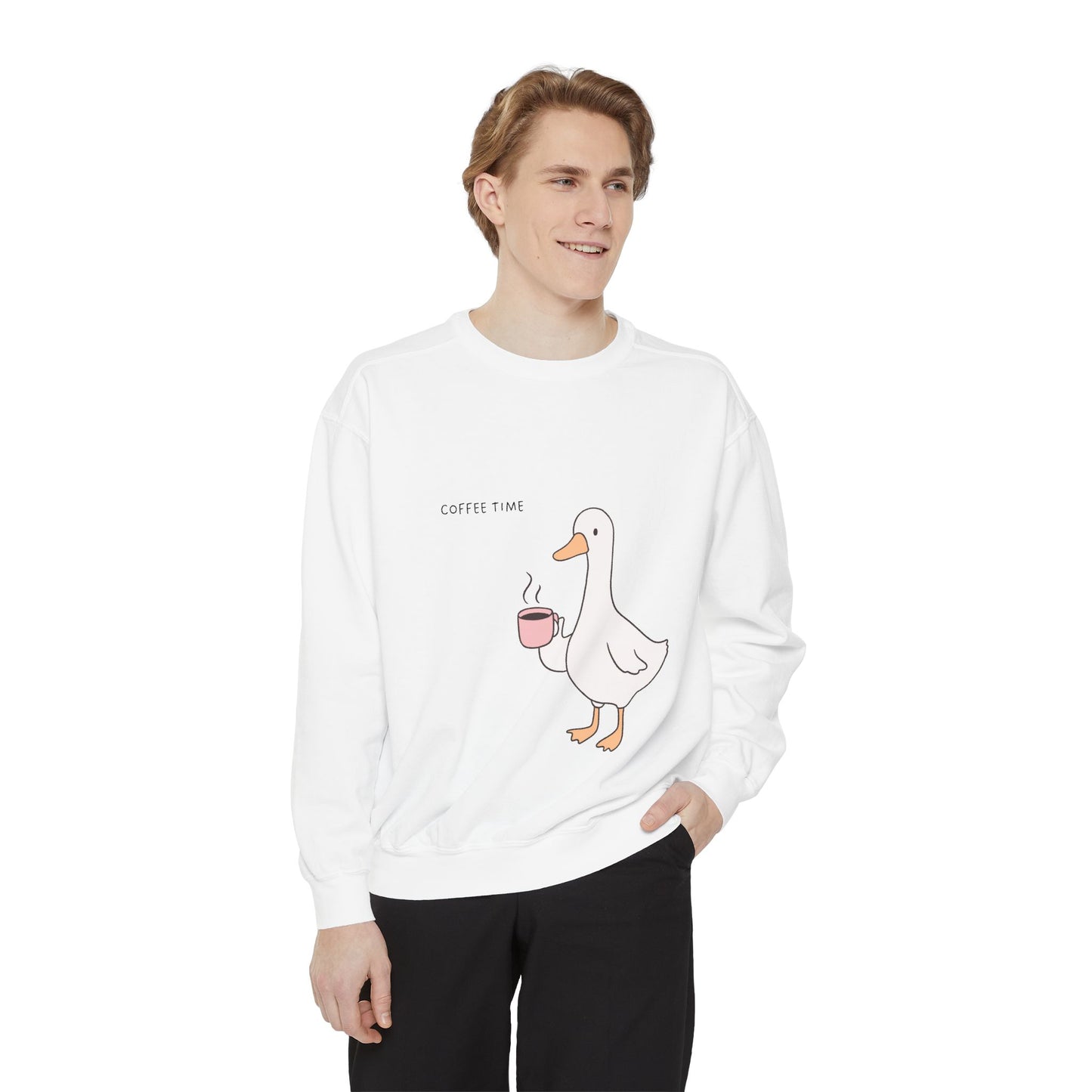 Goose Coffee Sweatshirt — "Coffee Time" Cozy Crewneck