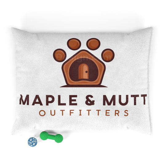 Maple & Mutt Outfitters Plush Pet Bed — Cozy Logo Dog Bed for Small to Medium Dogs