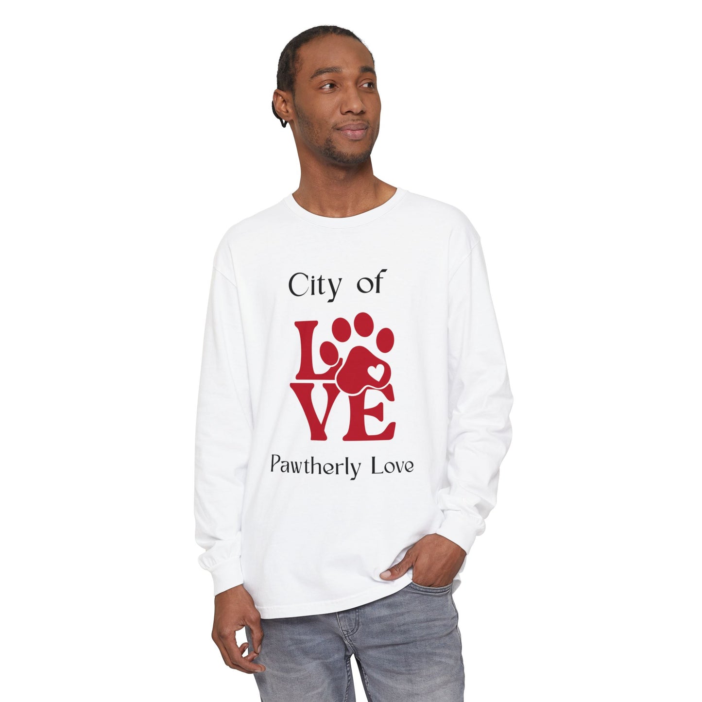 City of Love Pawthery Love Long Sleeve Tee