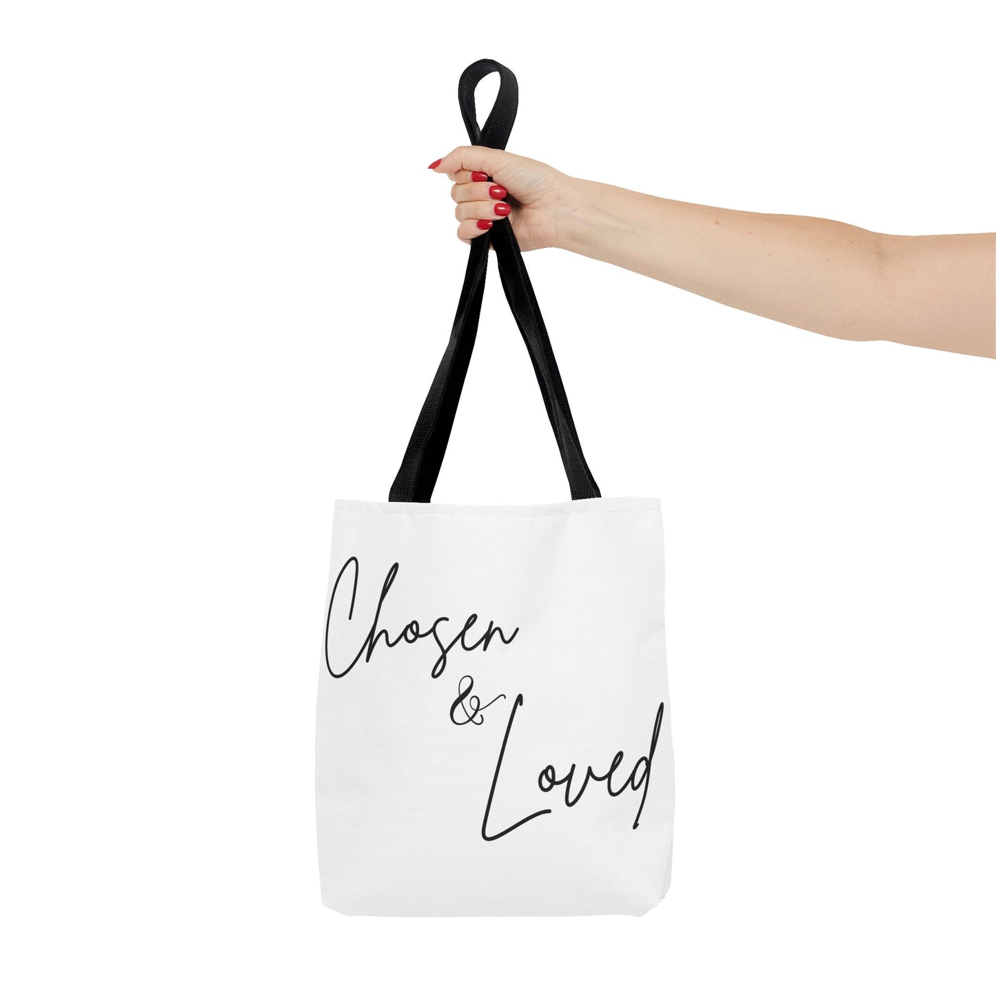 Chosen and Loved Tote Bag — Inspirational All-Over Print Tote