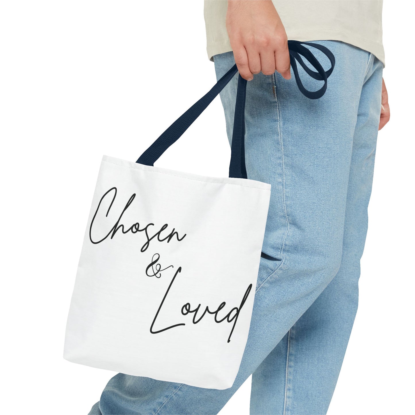 Chosen and Loved Tote Bag — Inspirational All-Over Print Tote