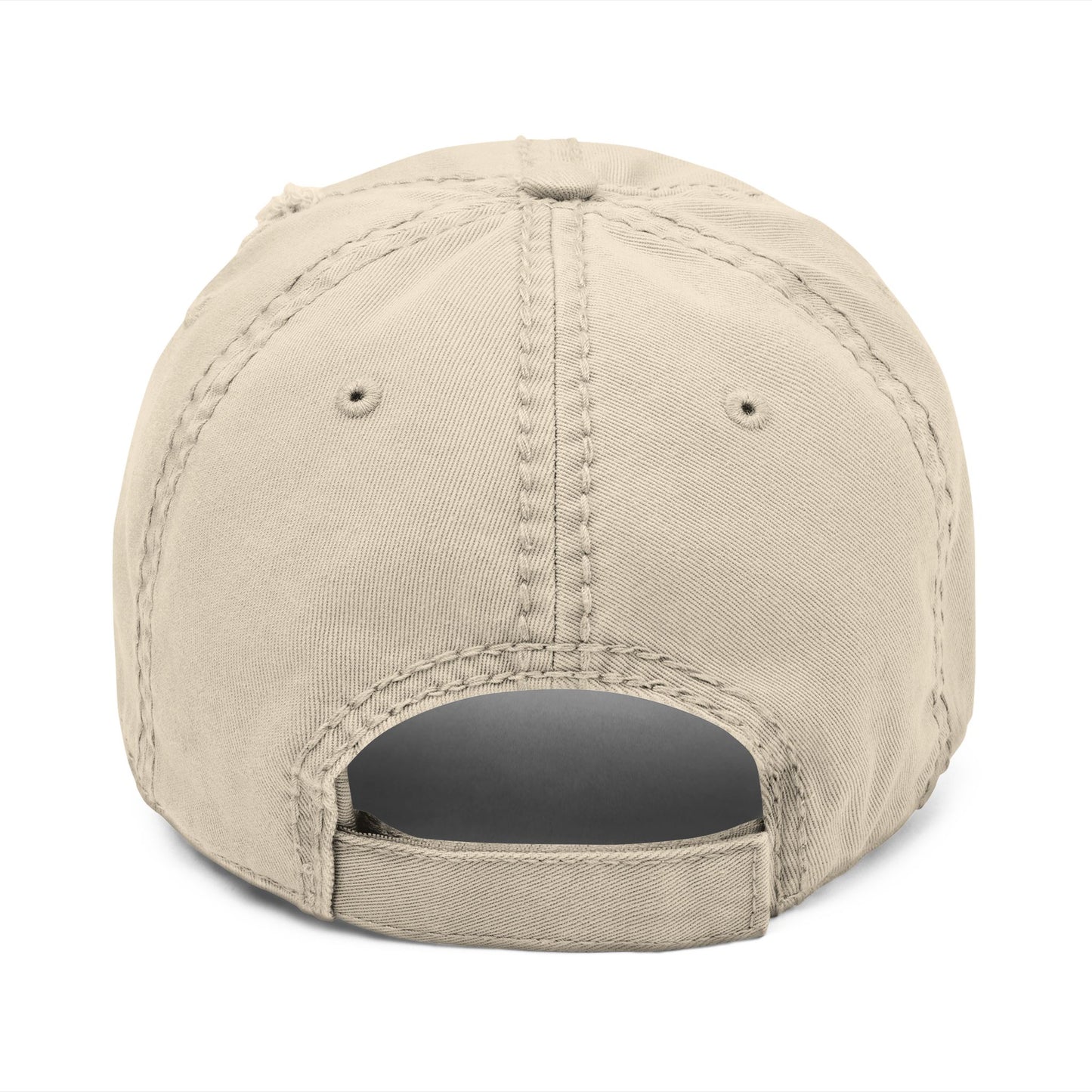 Maple & Mutt Distressed Dad Hat — Embroidered Paw & Home Logo Cap