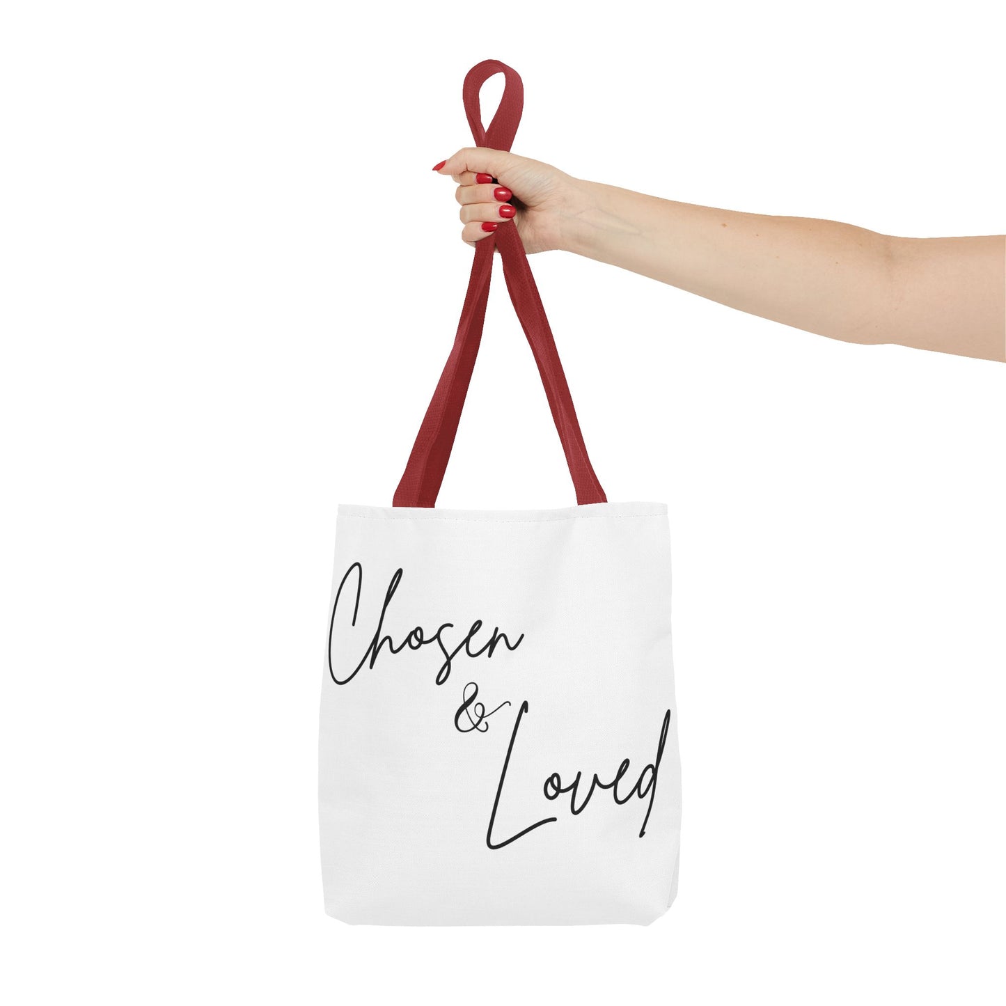 Chosen and Loved Tote Bag — Inspirational All-Over Print Tote