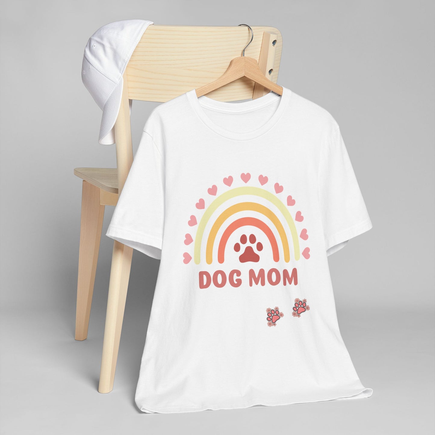 Dog Mom T-Shirt — Cute Rainbow Paw Tee for Dog Lovers