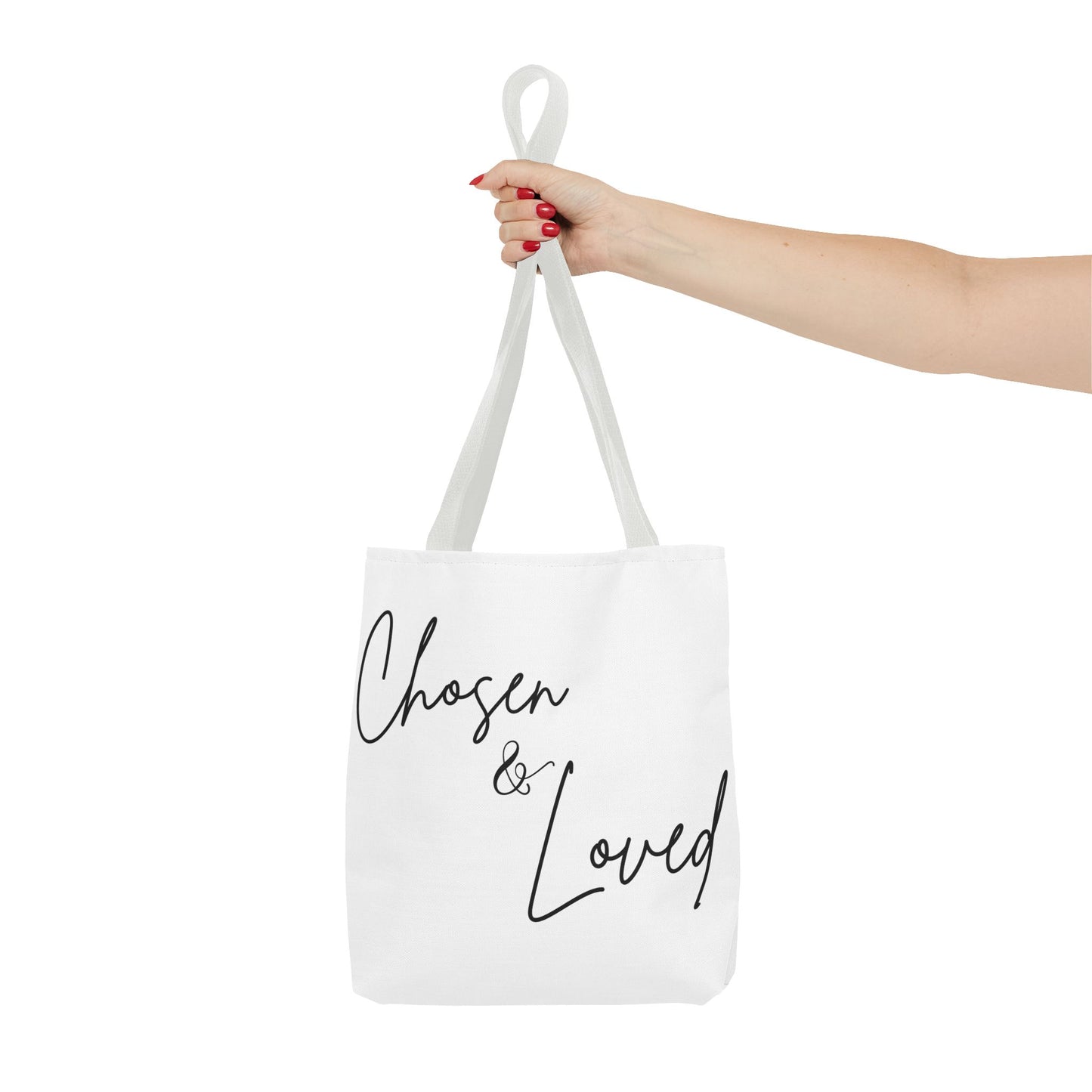 Chosen and Loved Tote Bag — Inspirational All-Over Print Tote