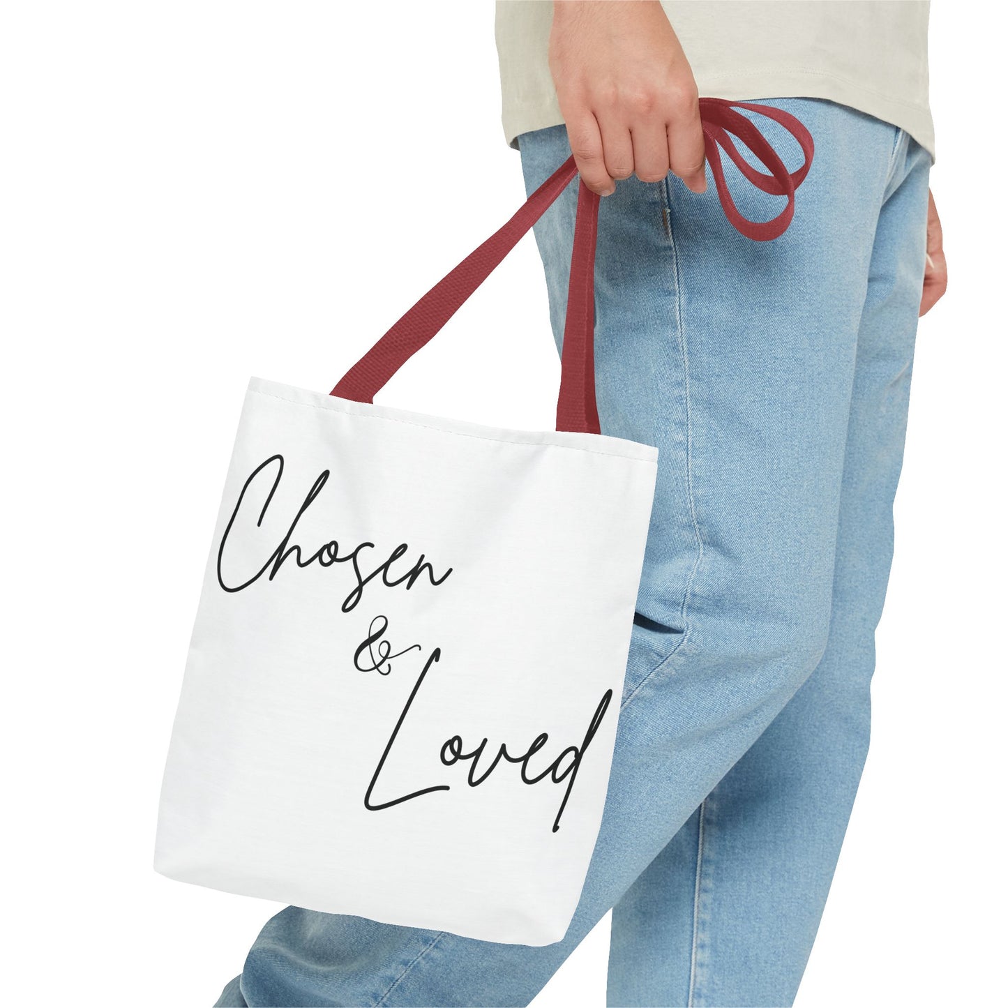 Chosen and Loved Tote Bag — Inspirational All-Over Print Tote