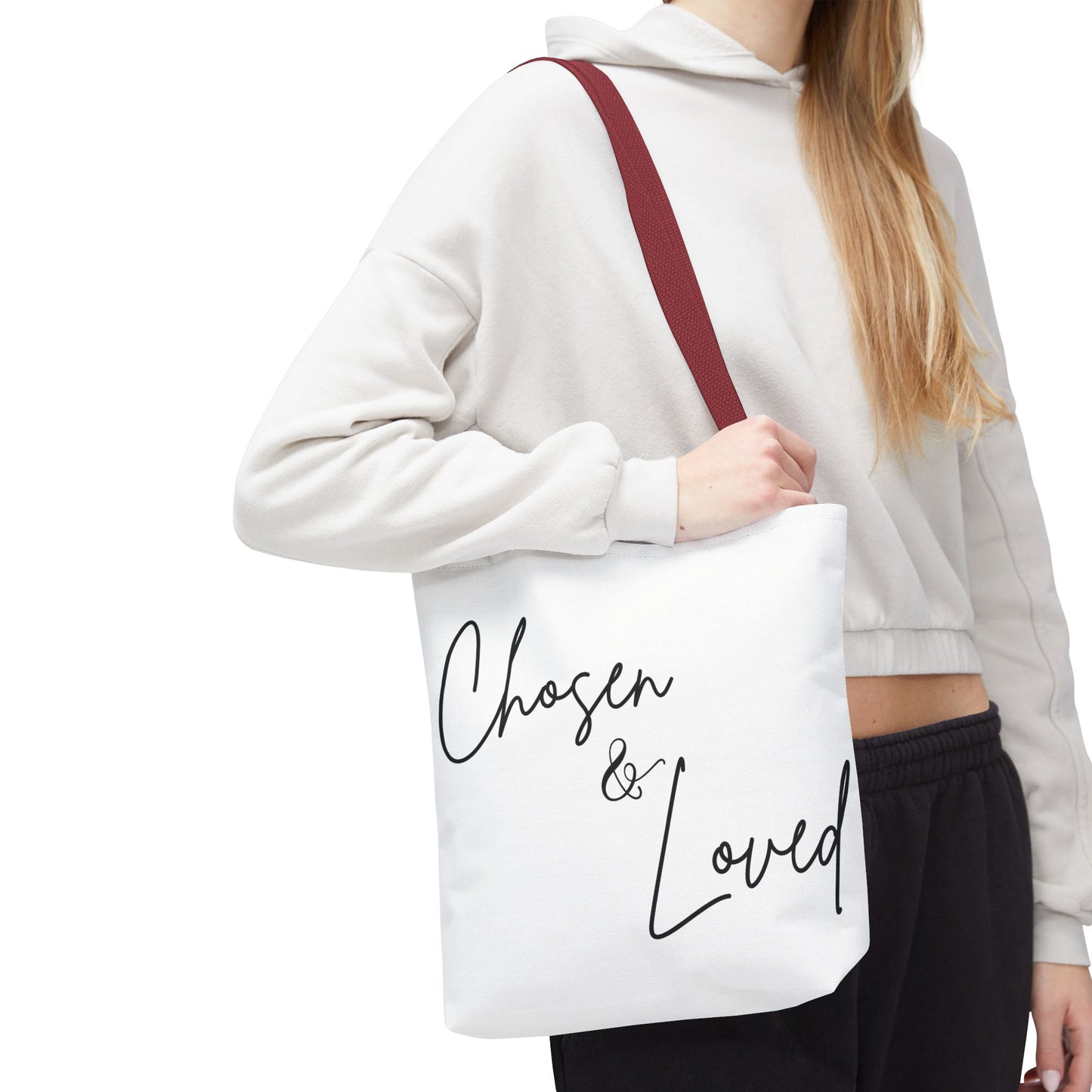 Chosen and Loved Tote Bag — Inspirational All-Over Print Tote