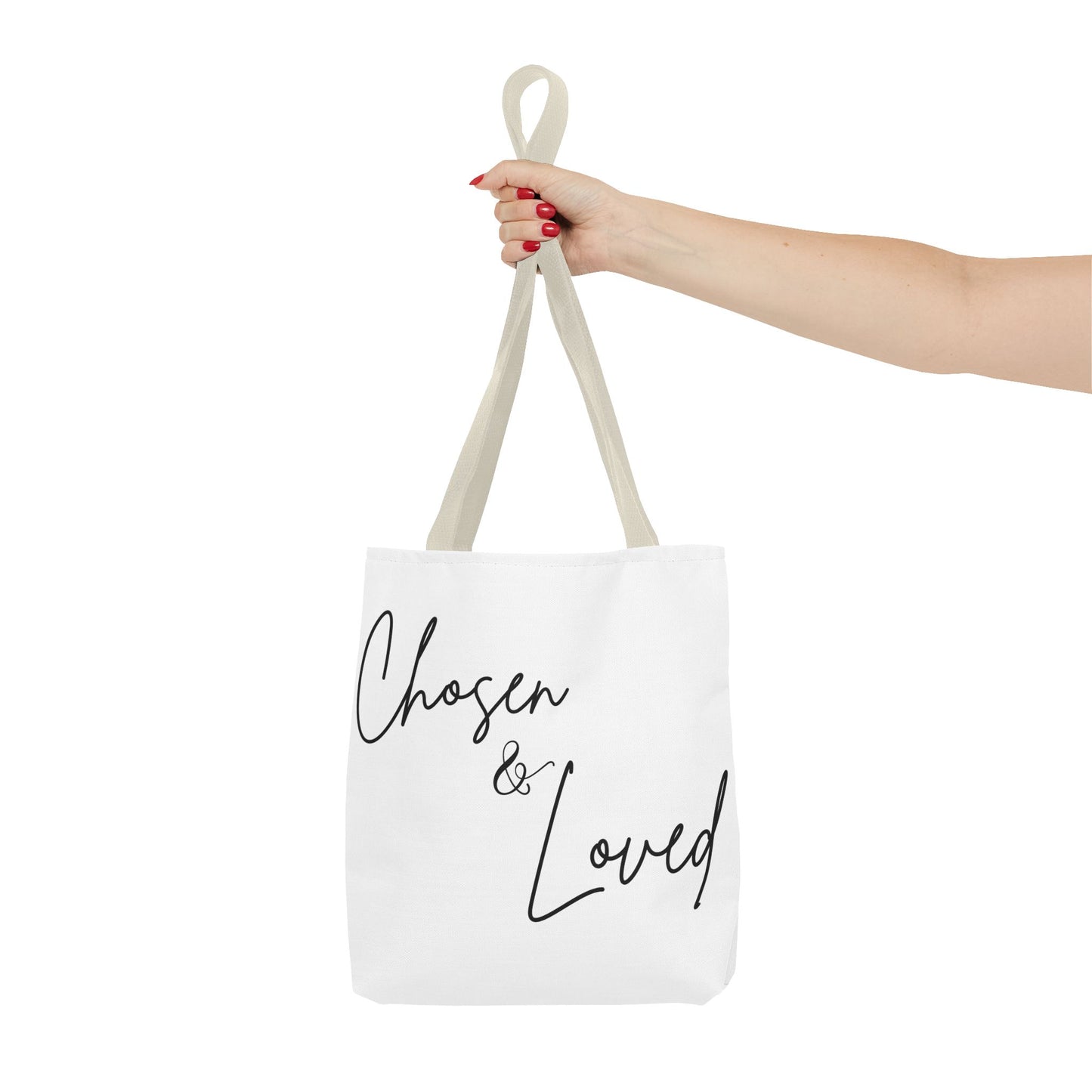 Chosen and Loved Tote Bag — Inspirational All-Over Print Tote