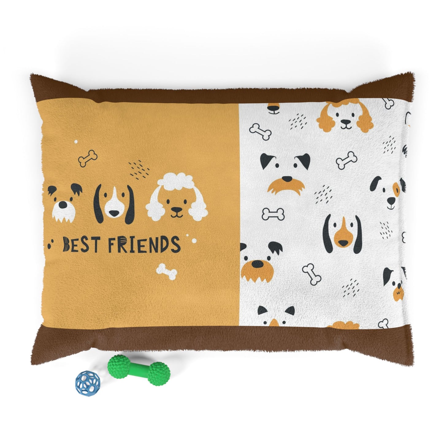 Best Friends Dog Pet Bed — Cozy Plush Rectangular Pillow for Small & Medium Dogs