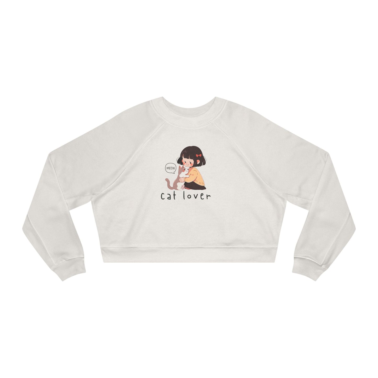Cat Lover Illustration Crop Sweatshirt | Cropped Pullover