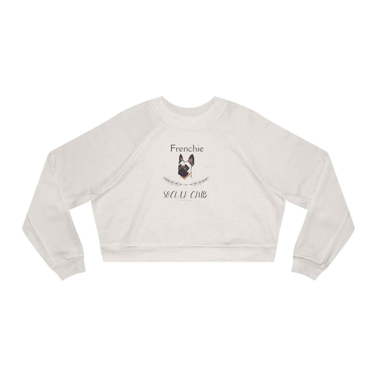 Frenchie Mom Cropped Pullover — 'Frenchie Mom' Graphic Women's Cropped Sweatshirt