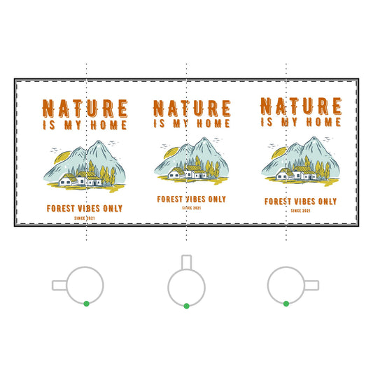 Nature Is My Home Mug — Forest Vibes Ceramic Accent Rim & Handle