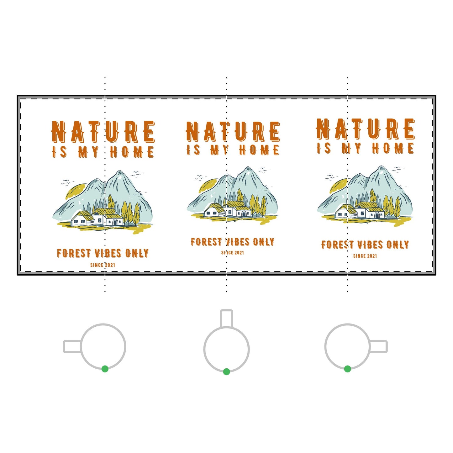 Nature Is My Home Mug — Forest Vibes Ceramic Accent Rim & Handle