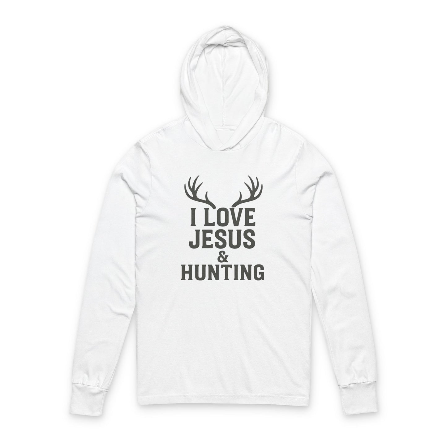 I love Jesus and Hunting Hooded Long Sleeve Tee