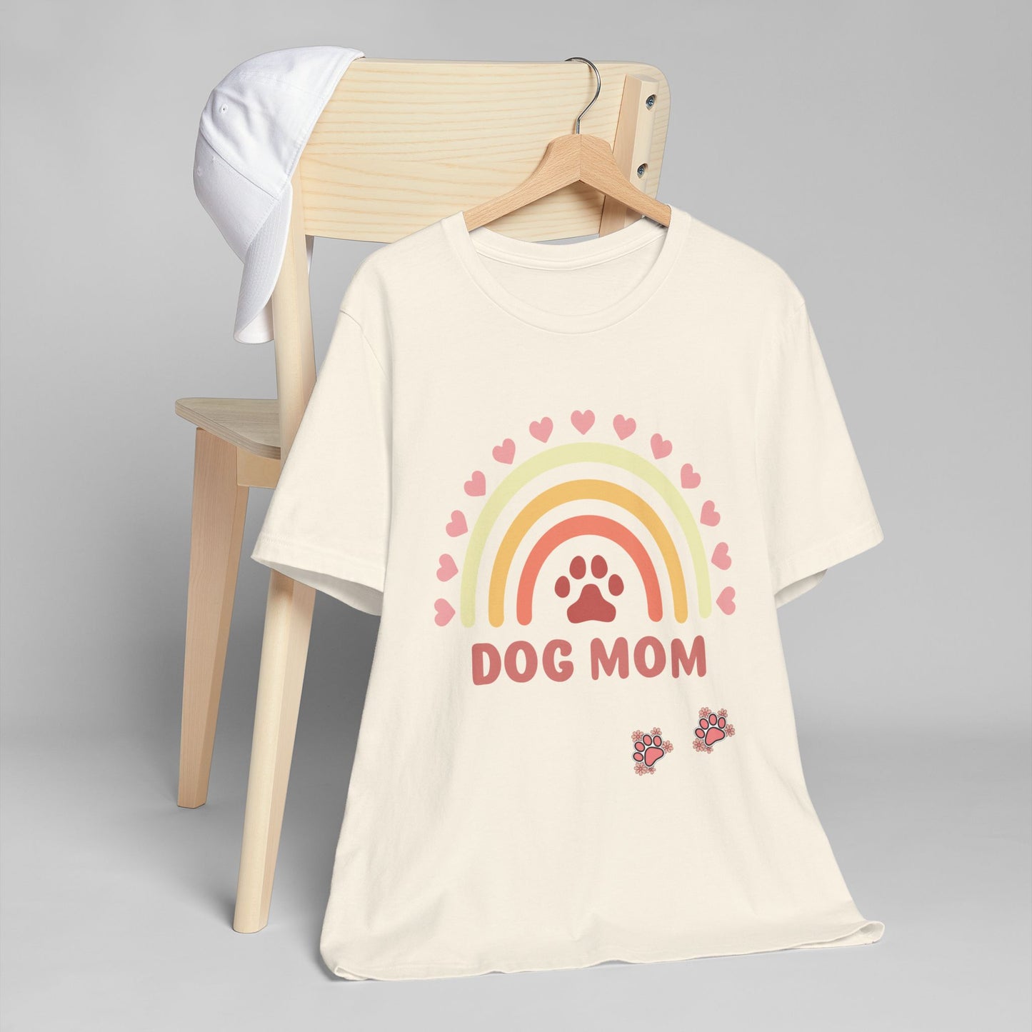 Dog Mom T-Shirt — Cute Rainbow Paw Tee for Dog Lovers