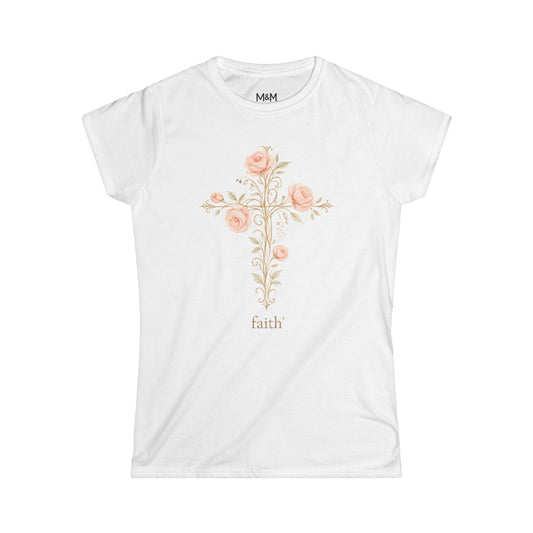 “Women’s Floral Cross Faith T‑Shirt | Christian Apparel & Inspirational Gift”
