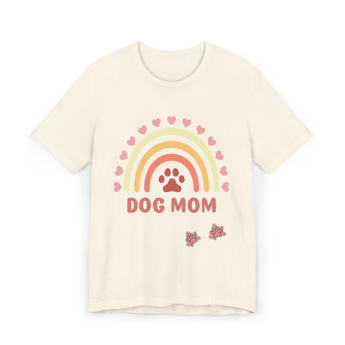 Dog Mom T-Shirt — Cute Rainbow Paw Tee for Dog Lovers
