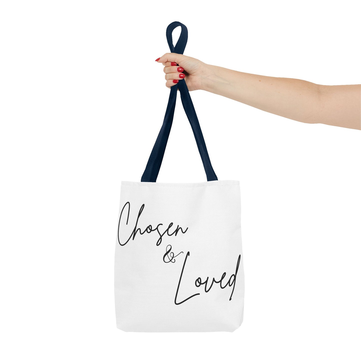 Chosen and Loved Tote Bag — Inspirational All-Over Print Tote