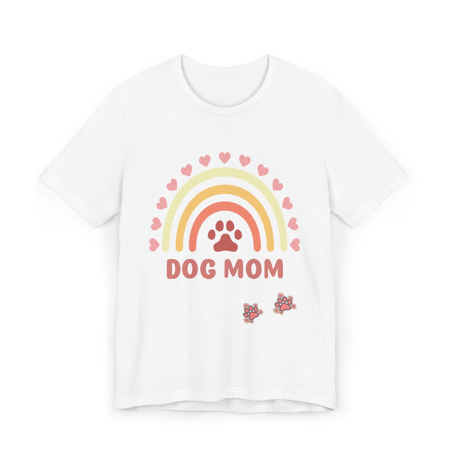 Dog Mom T-Shirt — Cute Rainbow Paw Tee for Dog Lovers
