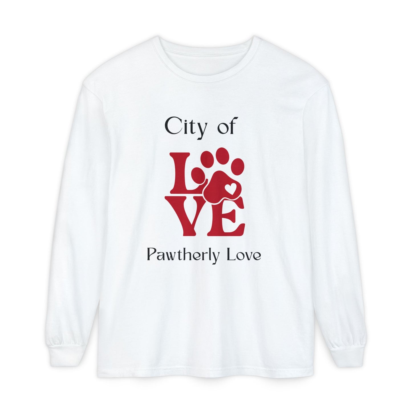 City of Love Pawthery Love Long Sleeve Tee