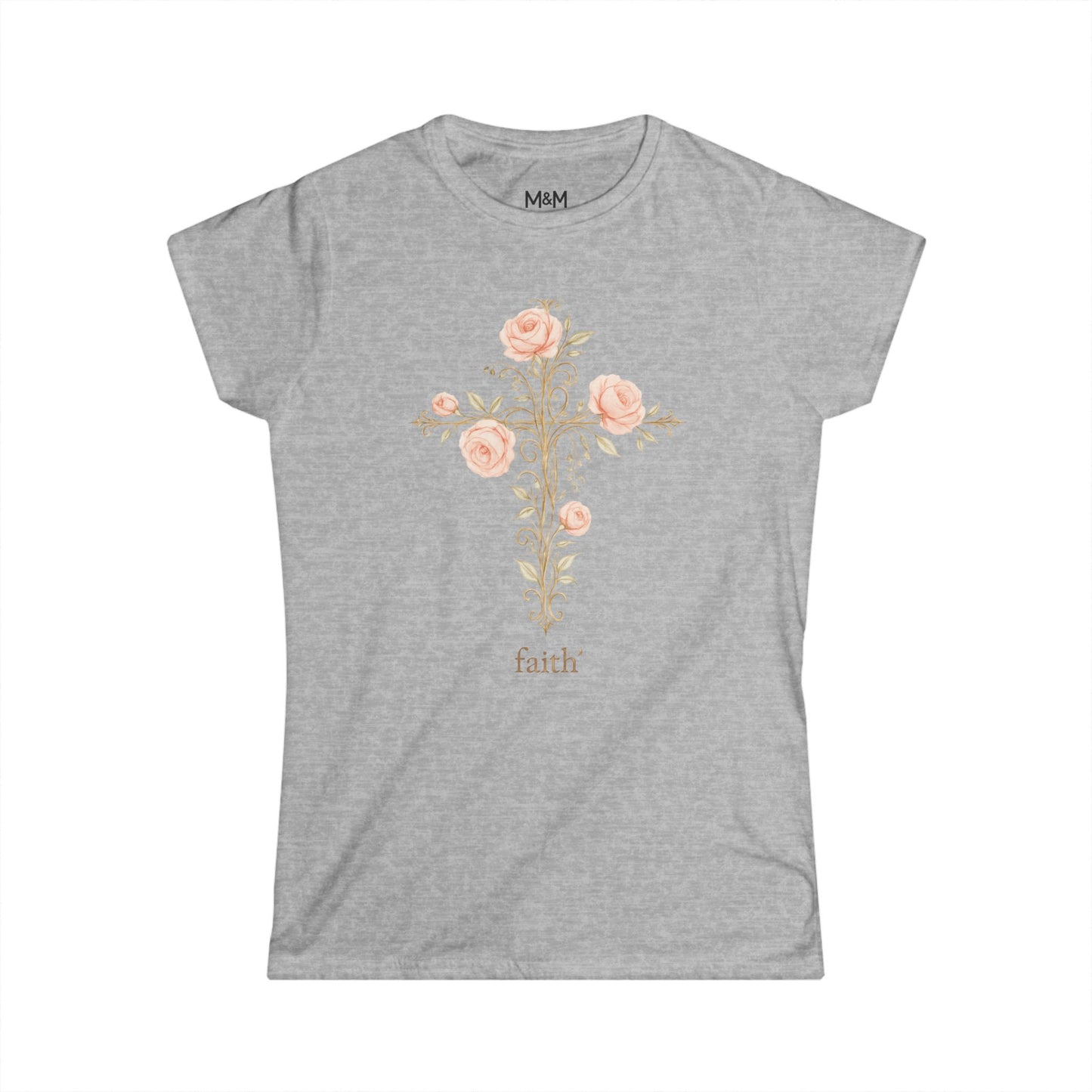 “Women’s Floral Cross Faith T‑Shirt | Christian Apparel & Inspirational Gift”