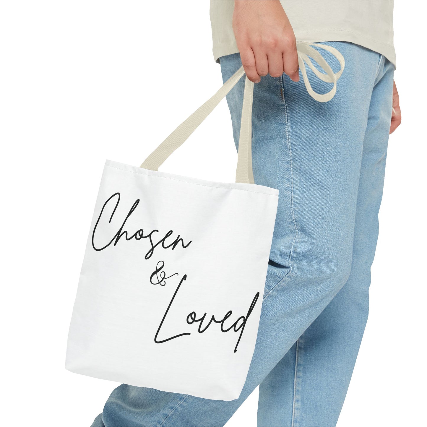 Chosen and Loved Tote Bag — Inspirational All-Over Print Tote