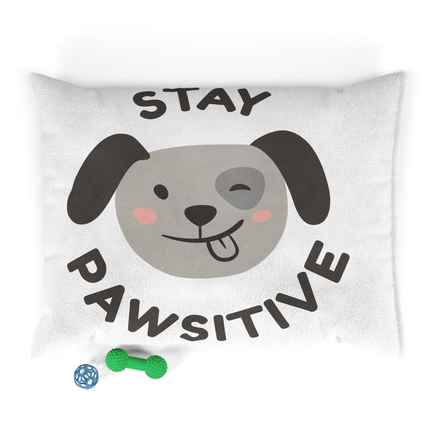 Stay Pawsitive Dog Bed — Cute Winking Pup Pet Bed for Positive Vibes