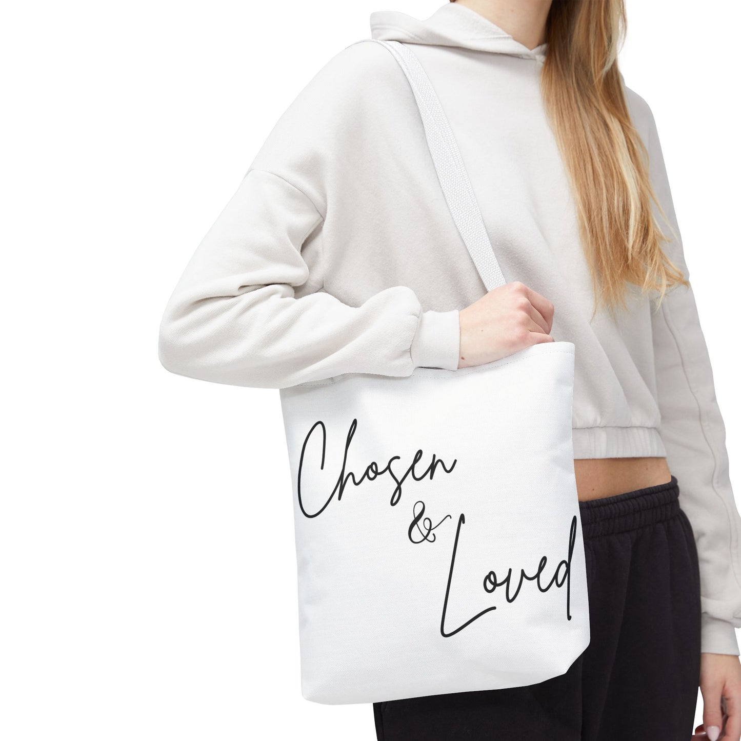 Chosen and Loved Tote Bag — Inspirational All-Over Print Tote