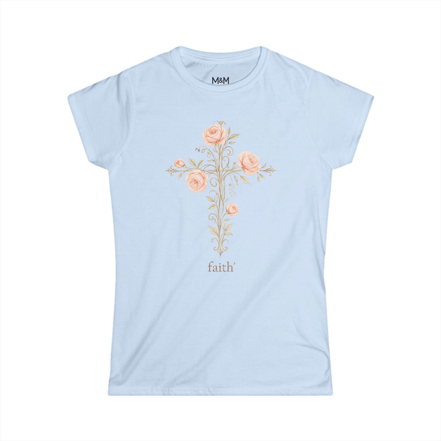 “Women’s Floral Cross Faith T‑Shirt | Christian Apparel & Inspirational Gift”