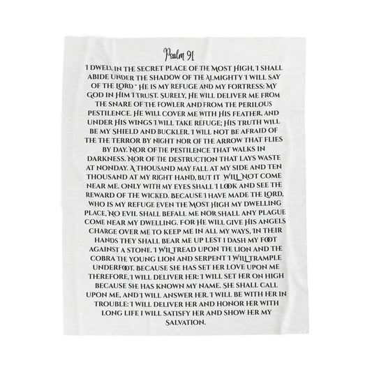 Psalm 91 Velveteen Plush Blanket — Inspirational Scripture Throw for Comfort & Faith