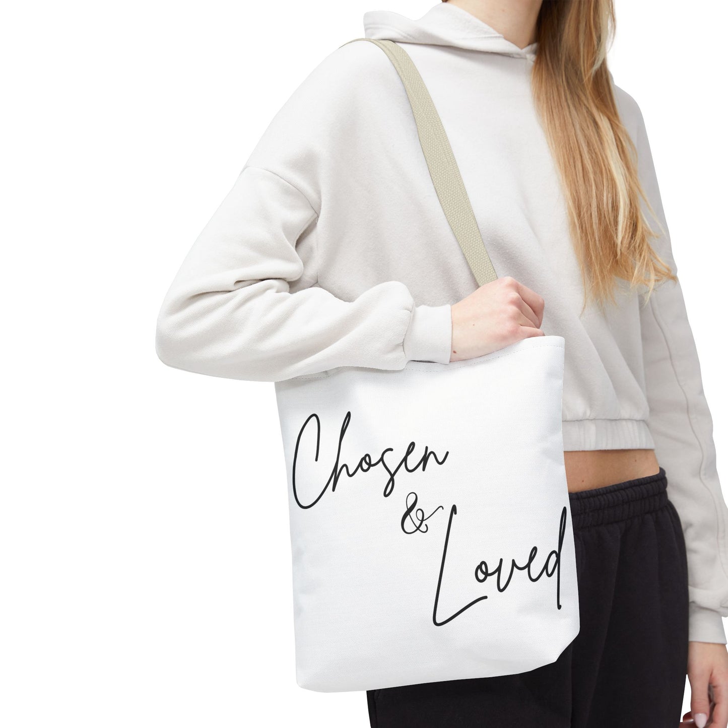 Chosen and Loved Tote Bag — Inspirational All-Over Print Tote