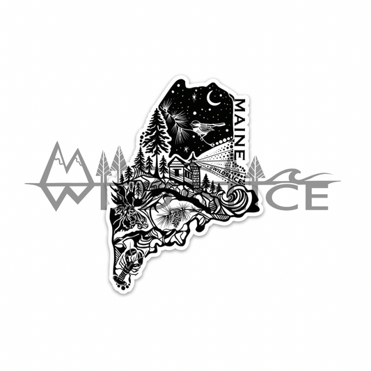 Maine State 4” sticker
