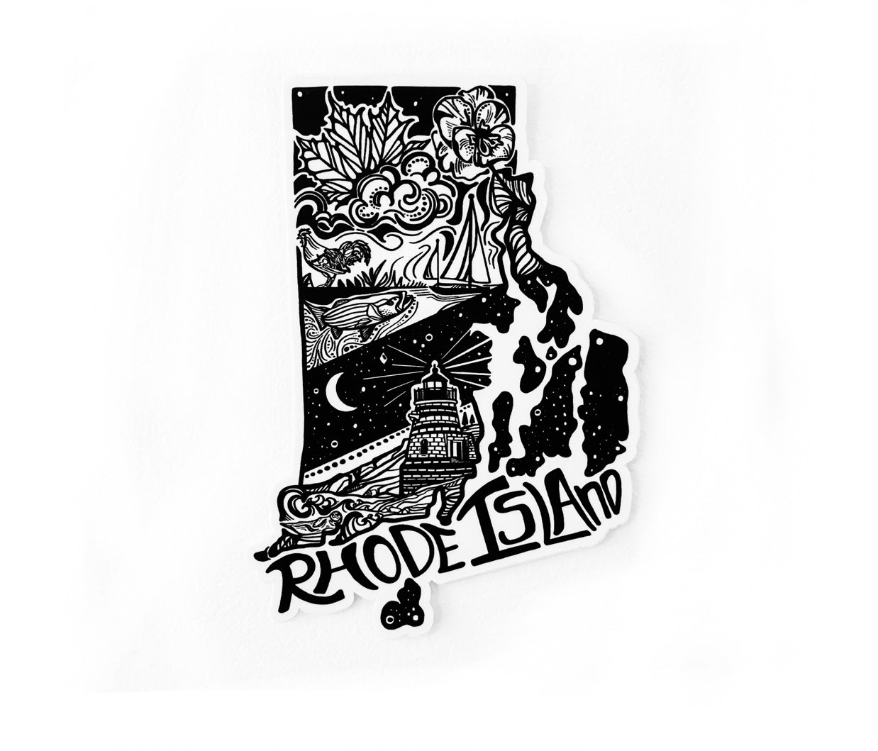 Rhode Island State  4" sticker