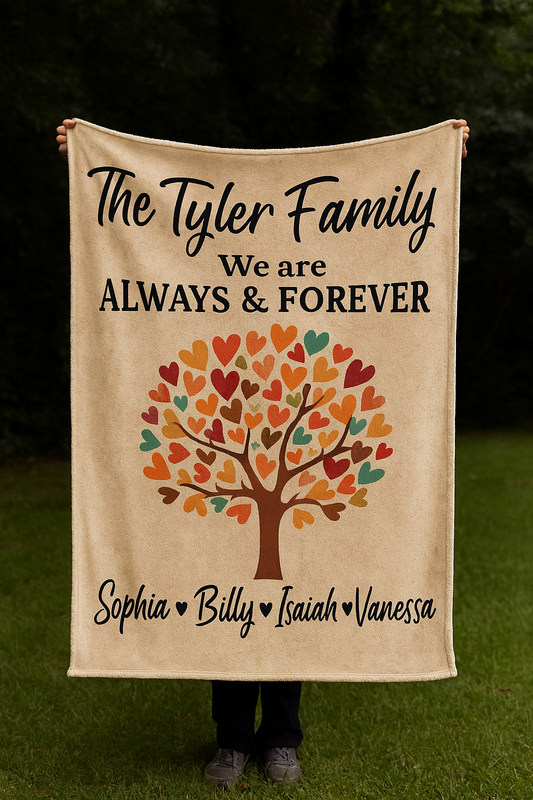 “Because Family Belongs in Every Stitch”-Personalized blanket