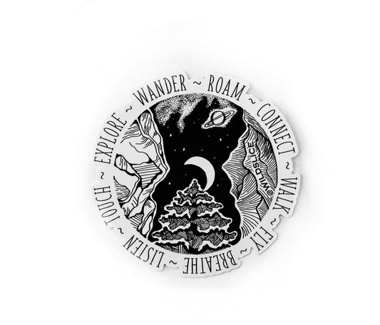 Mountains, Waves, Galaxy 3” & 4” sticker