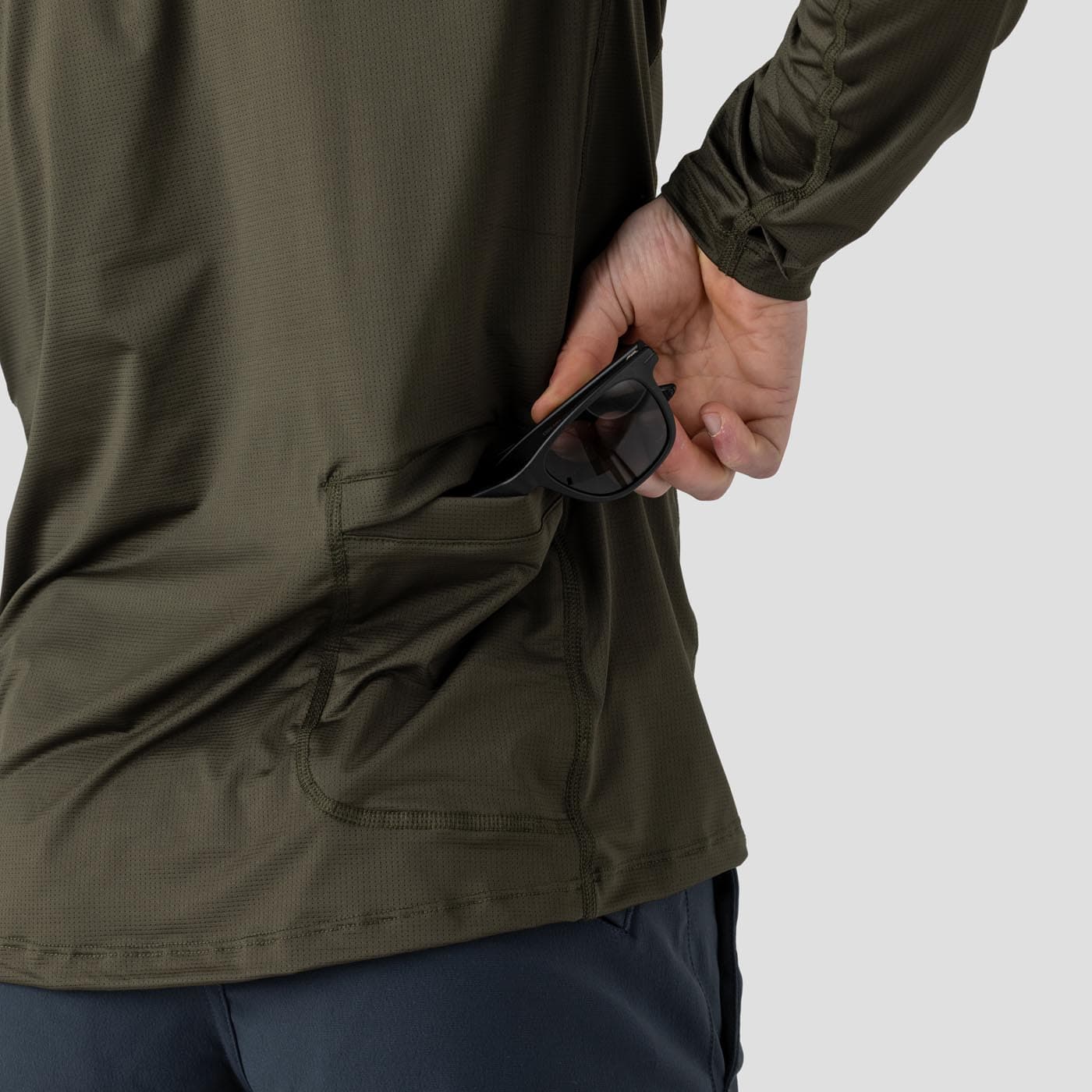 Men's UV Hooded Trail Shirt - Olive