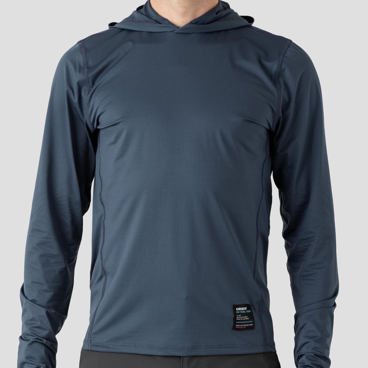 Men's UV Hooded Trail Shirt - Stone Blue