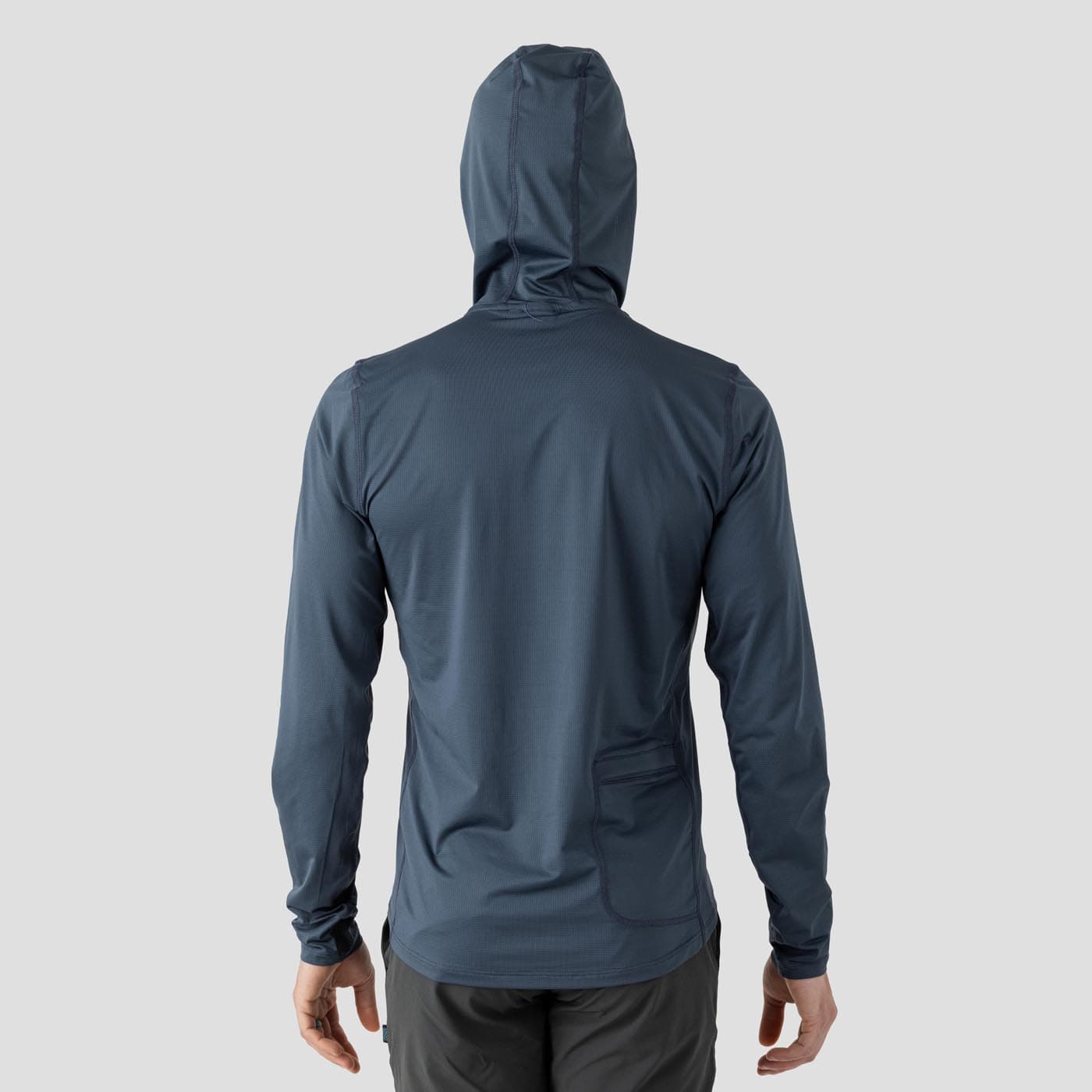 Men's UV Hooded Trail Shirt - Stone Blue